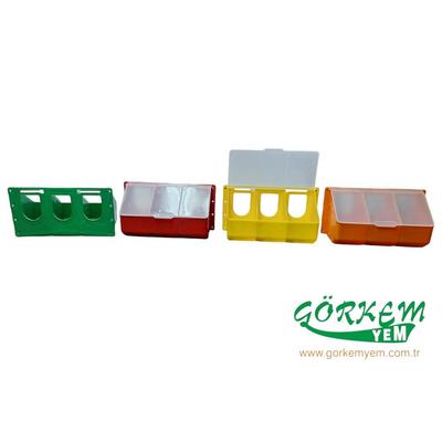 Güvercin Yem Mineral Kabı (3 gözlü)