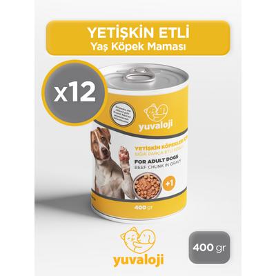 Yuvaloji Yetişkin Sığır Etli Ve Soslu Köpek Maması 400gr